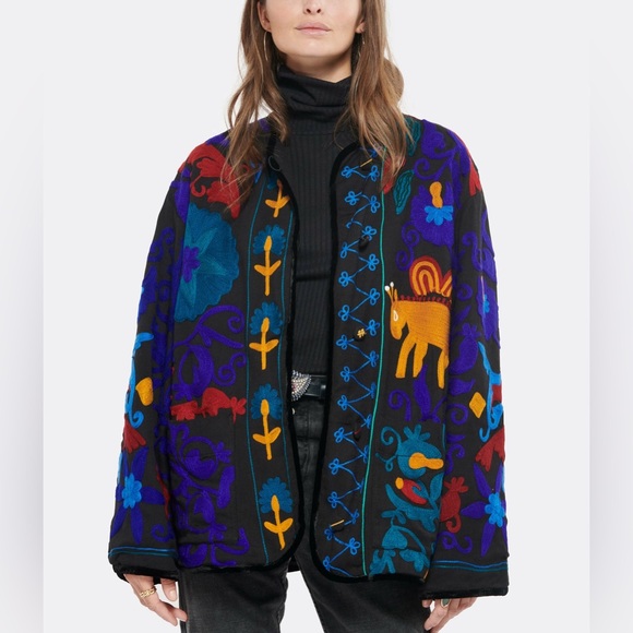 Forte Forte Embroidered Jaguar de Lua Wool Muslin Jacket Size Medium NWT Multi - Picture 2 of 10